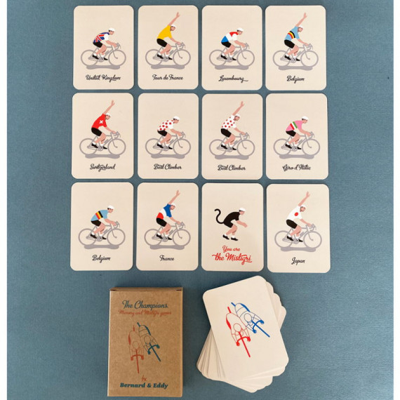 Jeu de cartes Memory et Mistigri "champions cyclistes" Bernard et Eddy