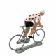 Figurine cycliste grimpeur maillot blanc pois rouges _ Bernard & Eddy