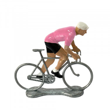 Figurine cycliste grimpeur maillot rose (Tour d'Italie) _ Bernard & Eddy