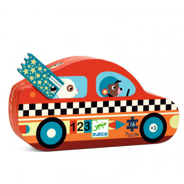 Le bolide, puzzle silhouette 16 pcs DJECO 7273
