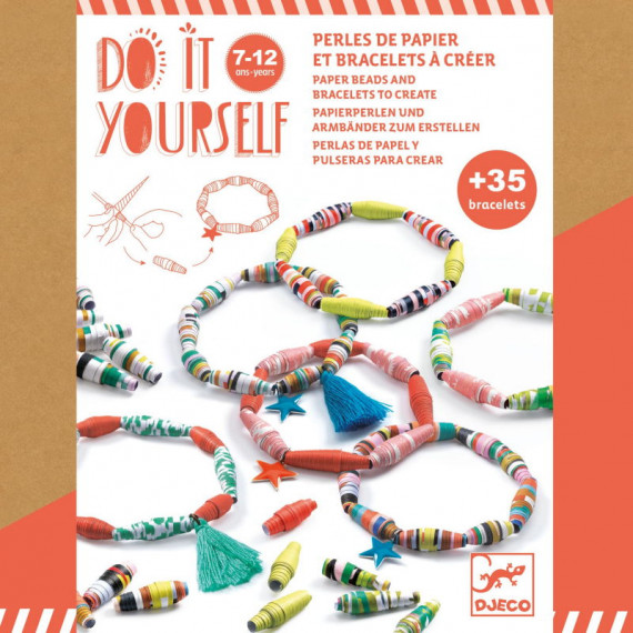 "Pop et acidulés" Perles de papier et bracelets à créer DIY DJECO 7971