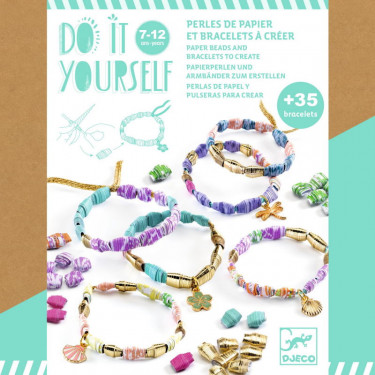 "Chics et dorés" Perles de papier et bracelets à créer DIY DJECO 7972