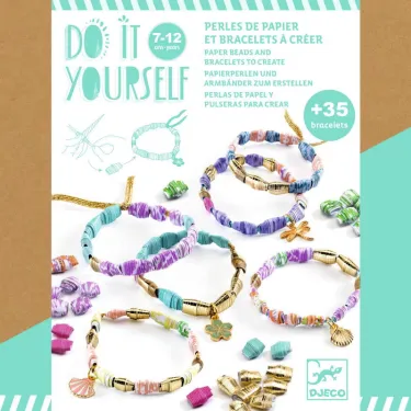 "Chics et dorés" Perles de papier et bracelets à créer DIY DJECO 7972