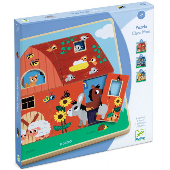 Acheter le puzzle duo bébés animaux de Djeco - Puzzle éducatif