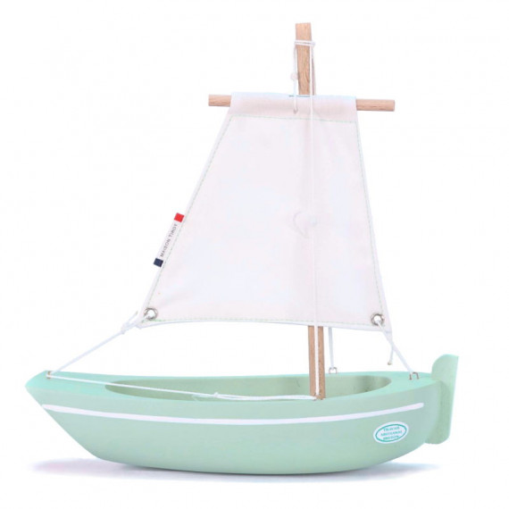 Tirot - Le bâchi bateau jouet en bois 17 cm coque rouge