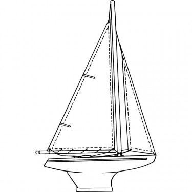 Voilier Tirot en bois blanc 40 cm "Le Beajour"