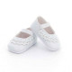 Chaussures blanches à bride avec dentelle pour poupées de 39 à 48 cm Petitcollin