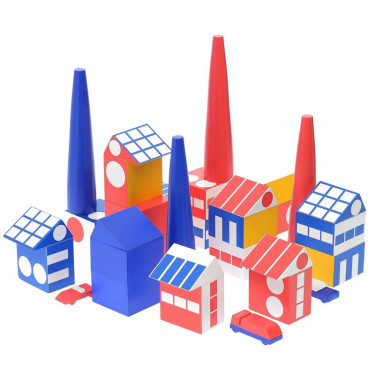 Cubes en bois "Factory Town" de Ladislav Sutnar VILAC 1921