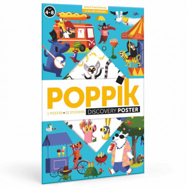 Poster en stickers "Le jeu des animaux" Poppik