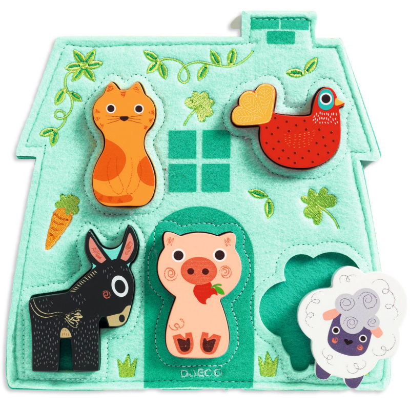 Puzzle magnétique enfant Goula - six puzzles magnétiques animaux en bois