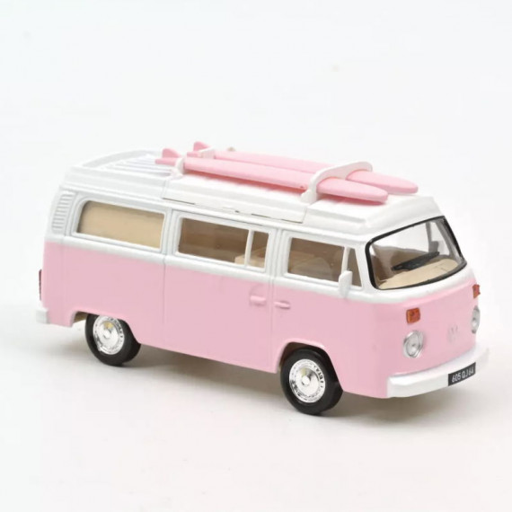 Volkswagen Combi T2b Camper Van 1973 rose Norev 1-43ème