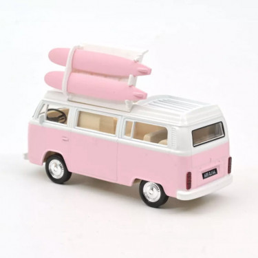 Volkswagen Combi T2b Camper Van 1973 rose Norev 1-43ème