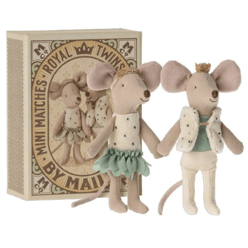 Jumeaux souris royaux dans leur boîte Maileg