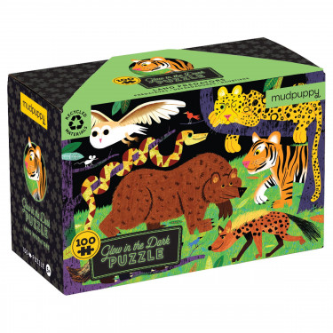 Puzzle qui Brille dans le Noir 'Prédateurs' 100 pcs Mudpuppy