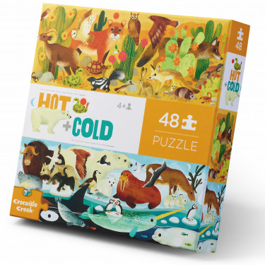 Puzzle dessus-dessous 'Animaux du chaud et du froid' 48 pcs CROCODILE CREEK