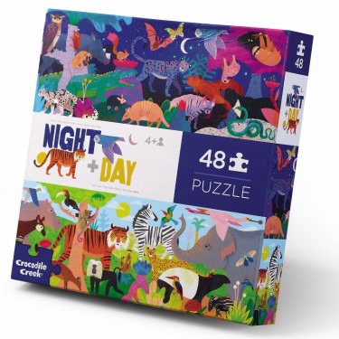 Puzzle dessus-dessous 'Animaux du jour et de la nuit' 48 pcs CROCODILE CREEK