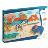 Puzzle relief en bois Savana Story, jeu d'encastrement DJECO 1068