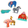 Puzzle relief en bois Savana Story, jeu d'encastrement DJECO 1068