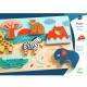 Puzzle relief en bois Savana Story, jeu d'encastrement DJECO 1068