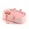 Couffin 'Pink lines' accessoire pour poupée POMEA de Djeco 7844