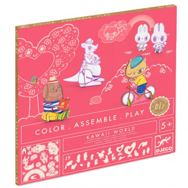 Kit figurines kawaï DIY "Kawaii World" DJECO 8007 Color. Assemble. Play