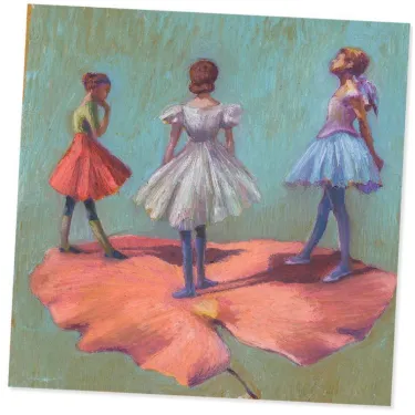 Dessin au pastel "Ballerines" DJECO 9381 inspired by Edgar Degas