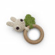 Anneau de dentition "Pinpin le lapin" hochet en crochet en coton bio Myum