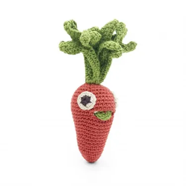 "Kit Lapinou" hochets pour bébé en crochet en coton bio The veggy toys