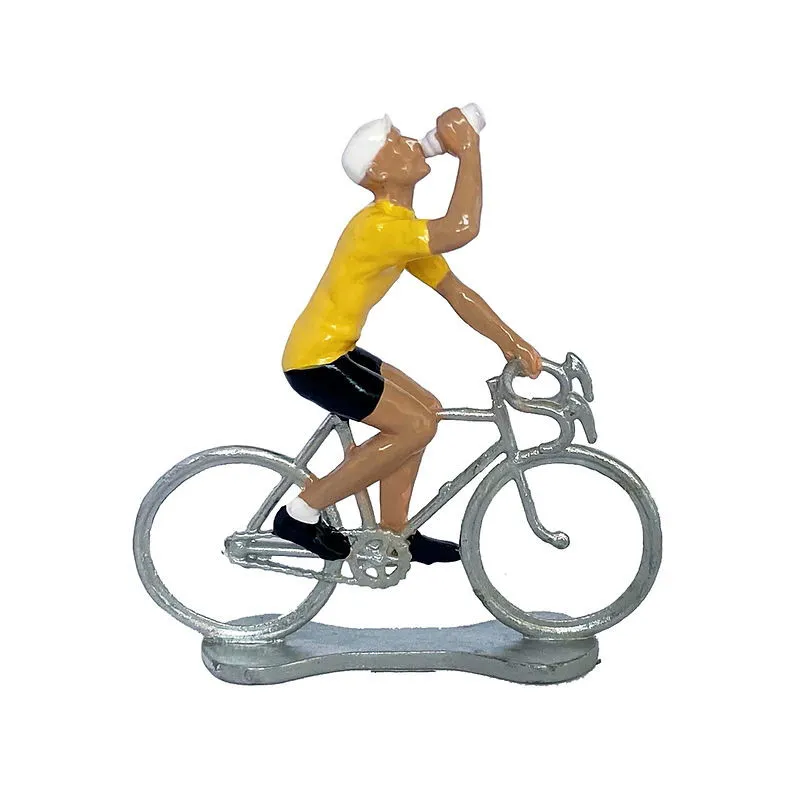 Figurine cycliste "assoiffé" maillot jaune _ Bernard & Eddy