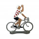 Figurine cycliste "assoiffé" maillot blanc à pois _ Bernard & Eddy