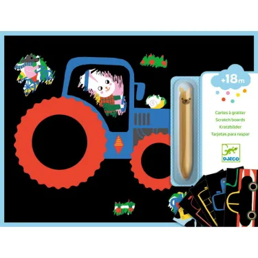 Cartes à gratter des tout-petits 'Véhicules à découvrir' DJECO 0040