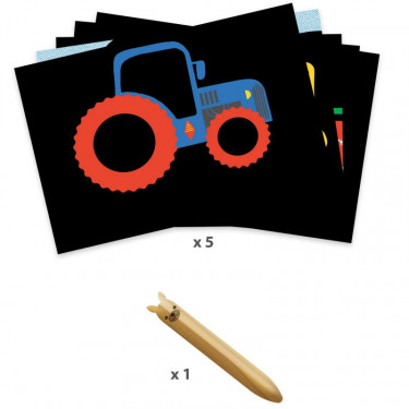 Cartes à gratter des tout-petits 'Véhicules à découvrir' DJECO 0040