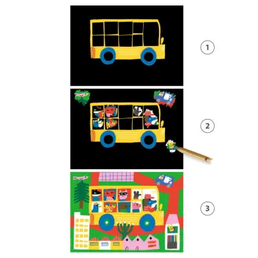 Cartes à gratter des tout-petits 'Véhicules à découvrir' DJECO 0040