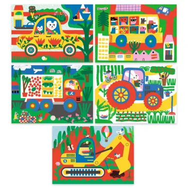 Cartes à gratter des tout-petits 'Véhicules à découvrir' DJECO 0040