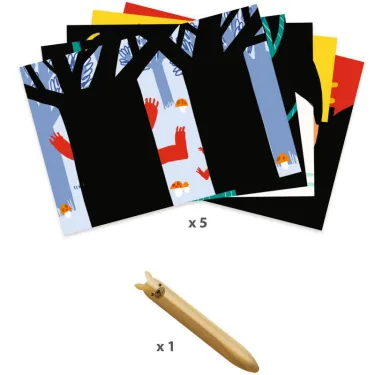 Cartes à gratter des tout-petits 'Animaux à découvrir' DJECO 0041