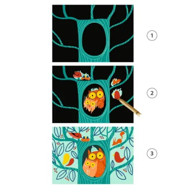 Cartes à gratter des tout-petits 'Animaux à découvrir' DJECO 0041