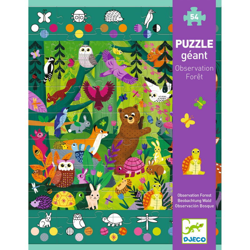 Puzzle enfant 54 pièces Djeco 1 à 10 Jungle - Puzzle