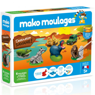 Mako Moulages Animaux de la savane, coffret 6 moules 39010