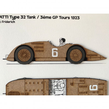 Cadre Bugatti Tank type 32_ décoration vintage auto