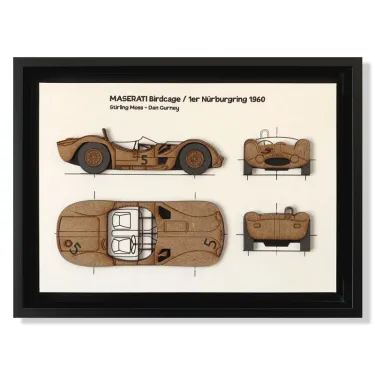 Cadre Maserati Birdcage _ décoration vintage auto