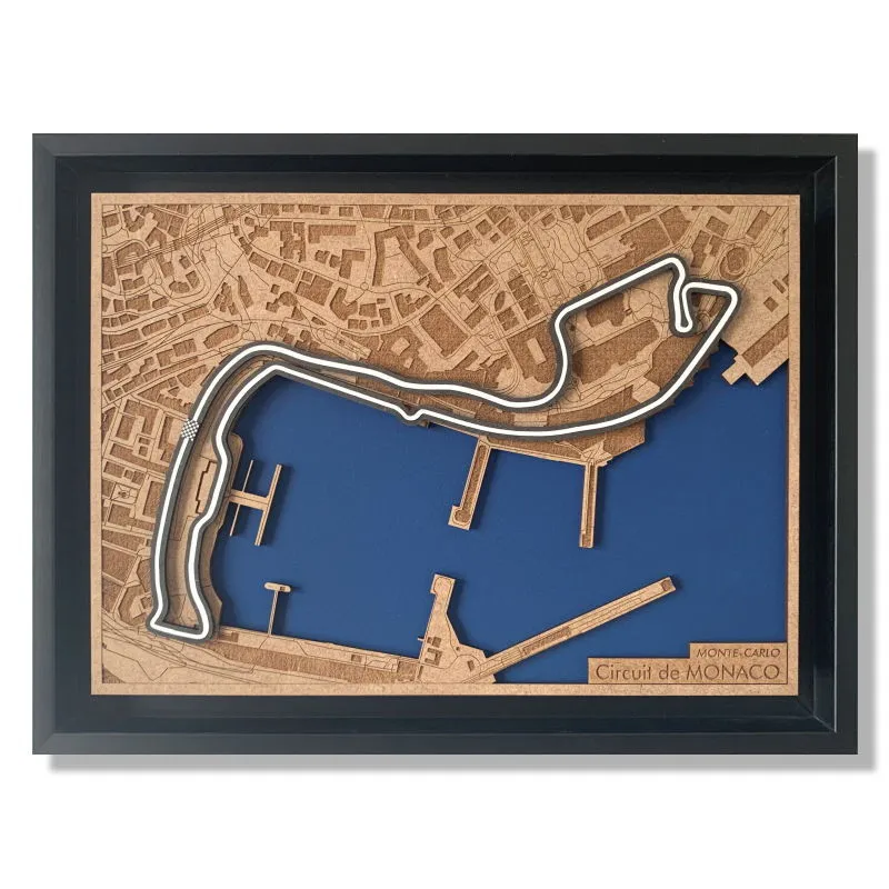 Cadre circuit de Monaco_ décoration vintage auto