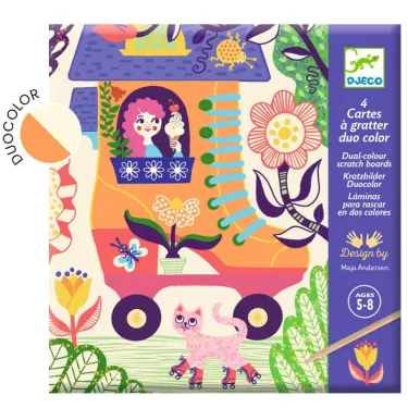 Cartes à gratter duo color "Drôles de maisons" DJECO 9713
