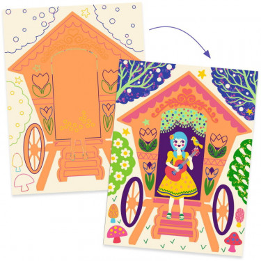 Cartes à gratter duo color "Drôles de maisons" DJECO 9713