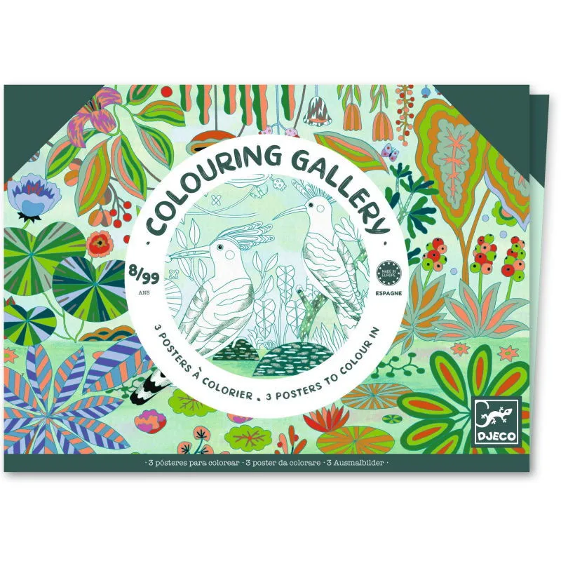 3 posters à colorier "Sauvage" Colouring  Gallery DJECO 8690