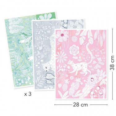 3 posters à colorier "Sauvage" Colouring  Gallery DJECO 8690