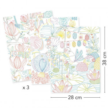 3 posters à colorier "Japon" Colouring  Gallery DJECO 8694