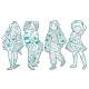 4 coloriages mode "Angèle & ses amies" Les demoiselles DJECO 9547
