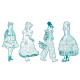 4 coloriages mode "Rebekka & ses amies" Les demoiselles DJECO 9545