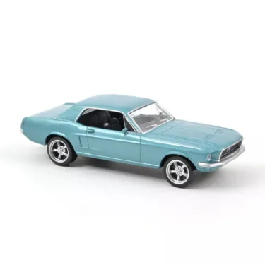 Ford Mustang 1968 Bleue avec caravane Airstream Norev 1-43