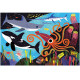 Puzzle qui Brille dans le Noir 'Prédateurs des mers' 100 pcs Mudpuppy